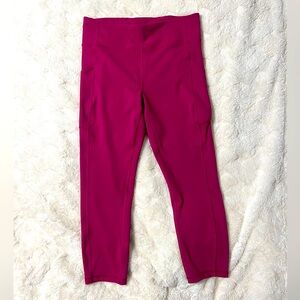 NEW Lululemon Cropped Pink/Purple Leggings with Pockets